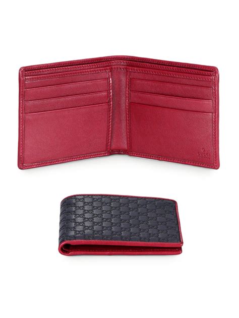 gucci leather bifold wallet red|gucci bifold wallet men.